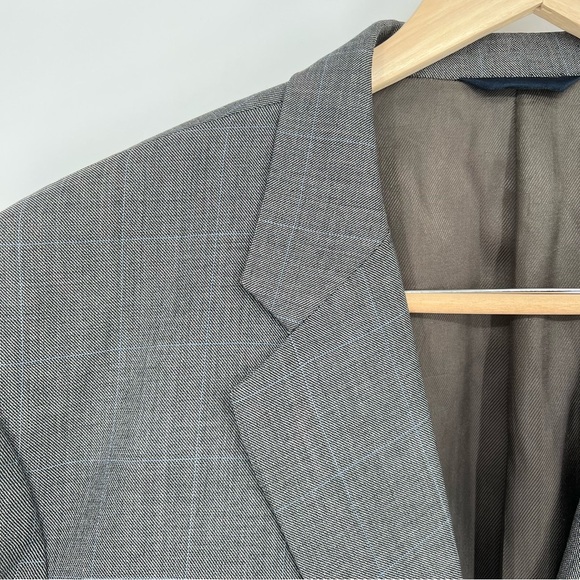 Vintage Burberry London Boyds Philadelphia 100% Wool Gray Pinstripe 50 Regular - Picture 4 of 16